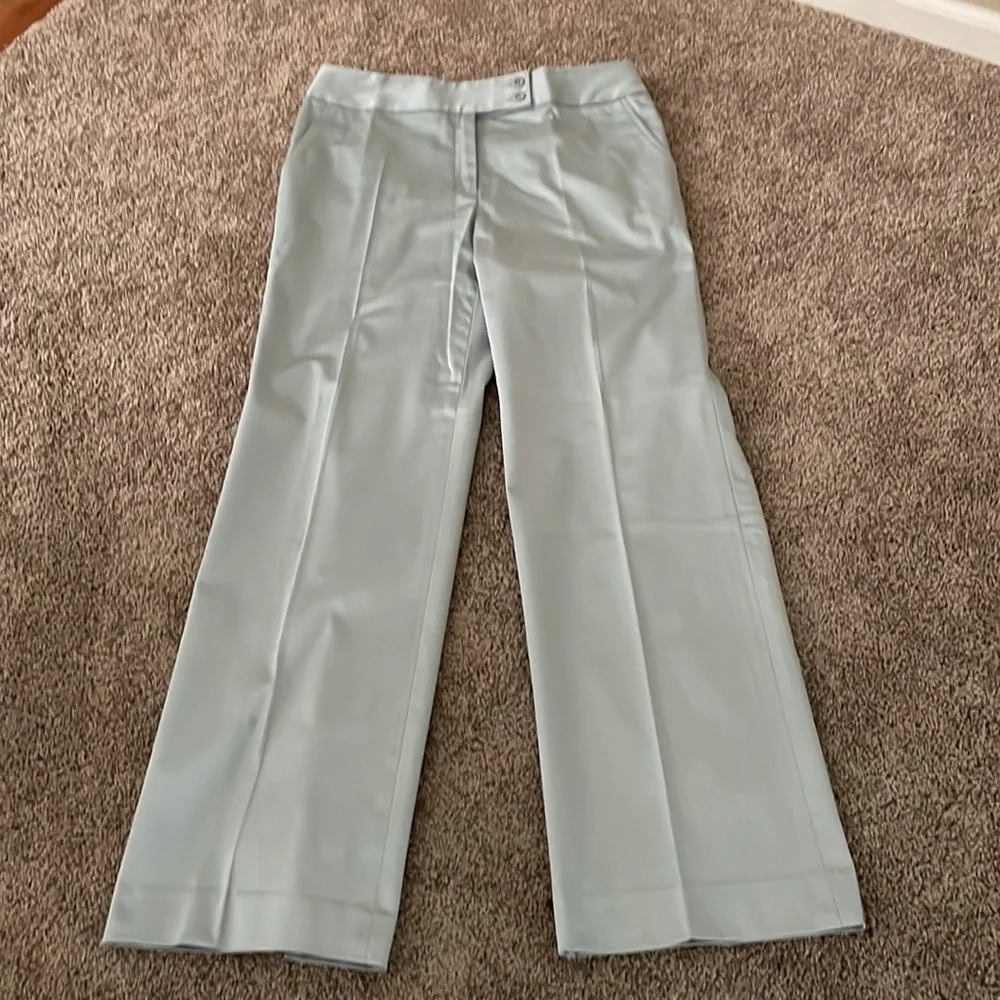 Lafayette 148 New York Light Blue Two-Piece Jacket & Wide-Leg Pants - Picture 3 of 8